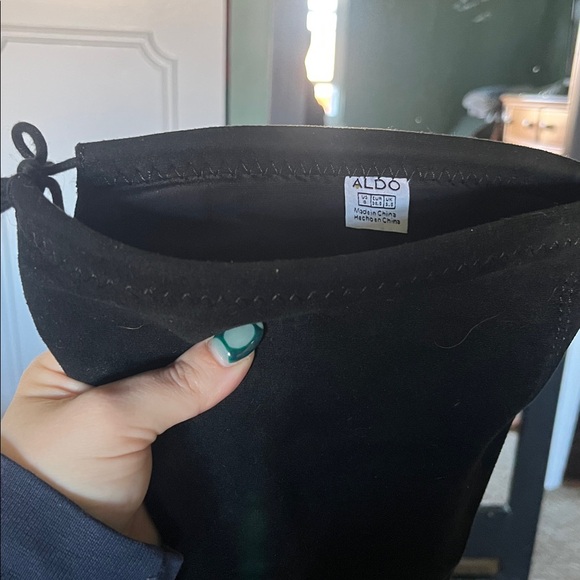 Aldo Suede Black Knee-High Boots - Picture 4 of 4